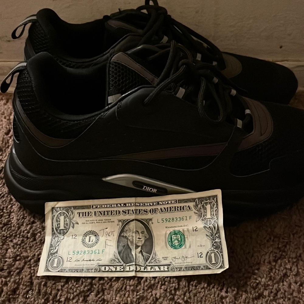 Dior B22 Black Technical Mesh and Smooth Calfskin